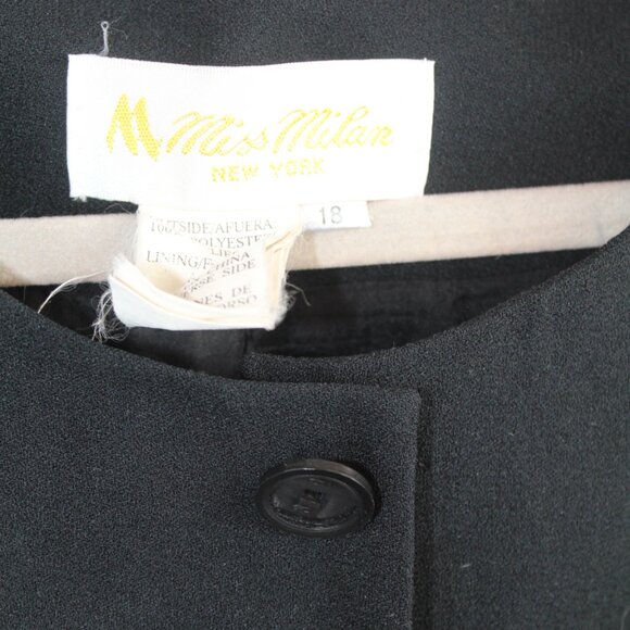 Women's Vintage Black Suit Top Size 18 - Picture 7 of 13